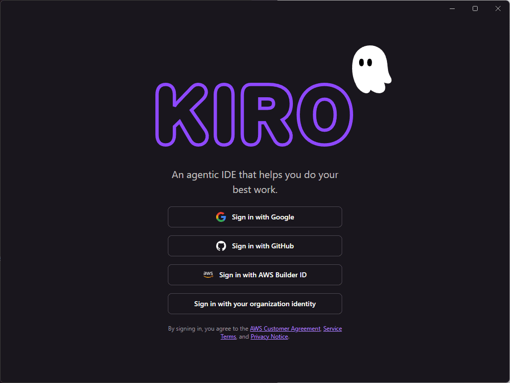 Login to Amazon Kiro with your account