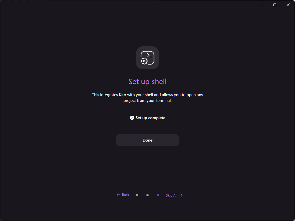 Setup shell