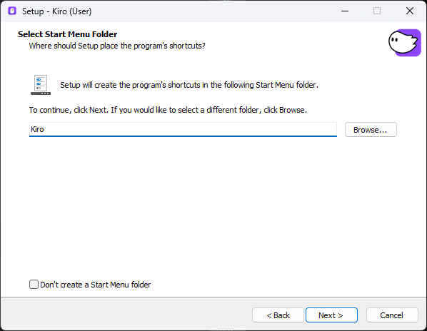 Start menu folder